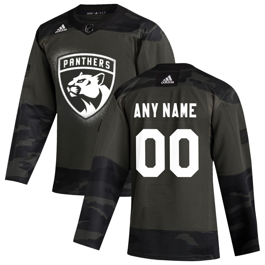 Florida Panthers Adidas 2019 Veterans Day Authentic Custom Practice NHL Jersey Camo->customized nhl jersey->Custom Jersey